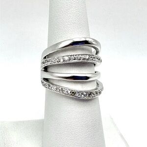 Elegant Freida Rothman Silver Women's Ring with Sparkling Details